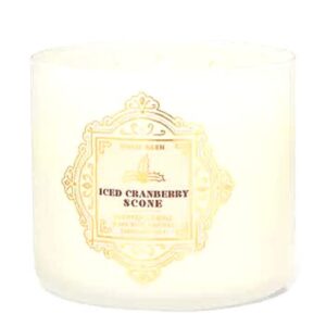 Bath & Body Works, White Barn 3-Wick Candle w/Essential Oils - 14.5 oz - 2021 Christmas & Winter Scents! (Iced Cranberry Scone)