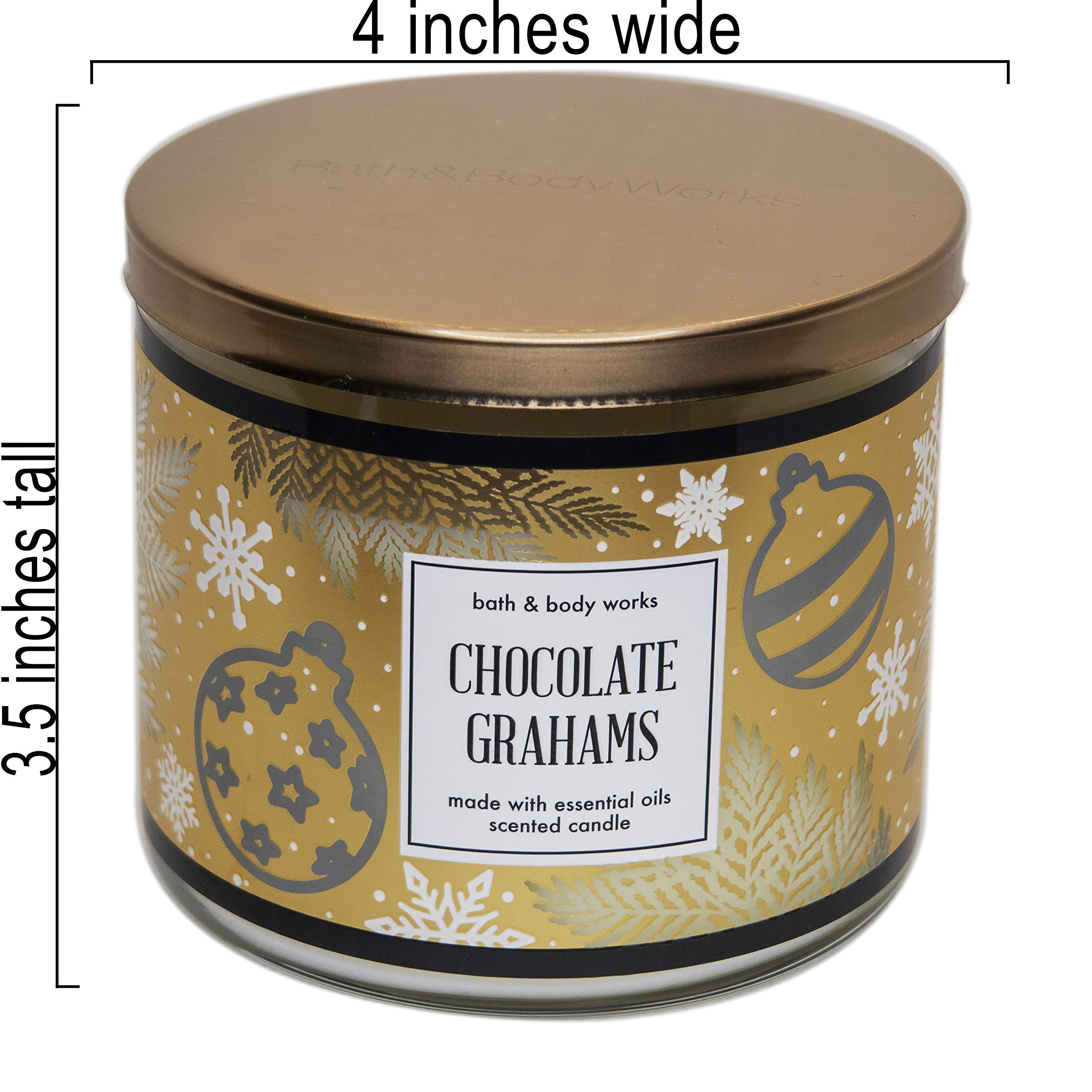 White Barn Bath & Body Works 3-Wick Candle w/Essential Oils - 14.5 oz - Many Scents! (Chocolate Grahams)