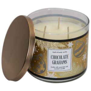 White Barn Bath & Body Works 3-Wick Candle w/Essential Oils - 14.5 oz - Many Scents! (Chocolate Grahams)