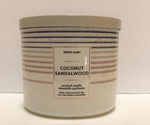 bath and body works, white barn 3-wick candle w/essential oils - 14.5 oz - 2021 fresh spring scents! (coconut sandalwood)