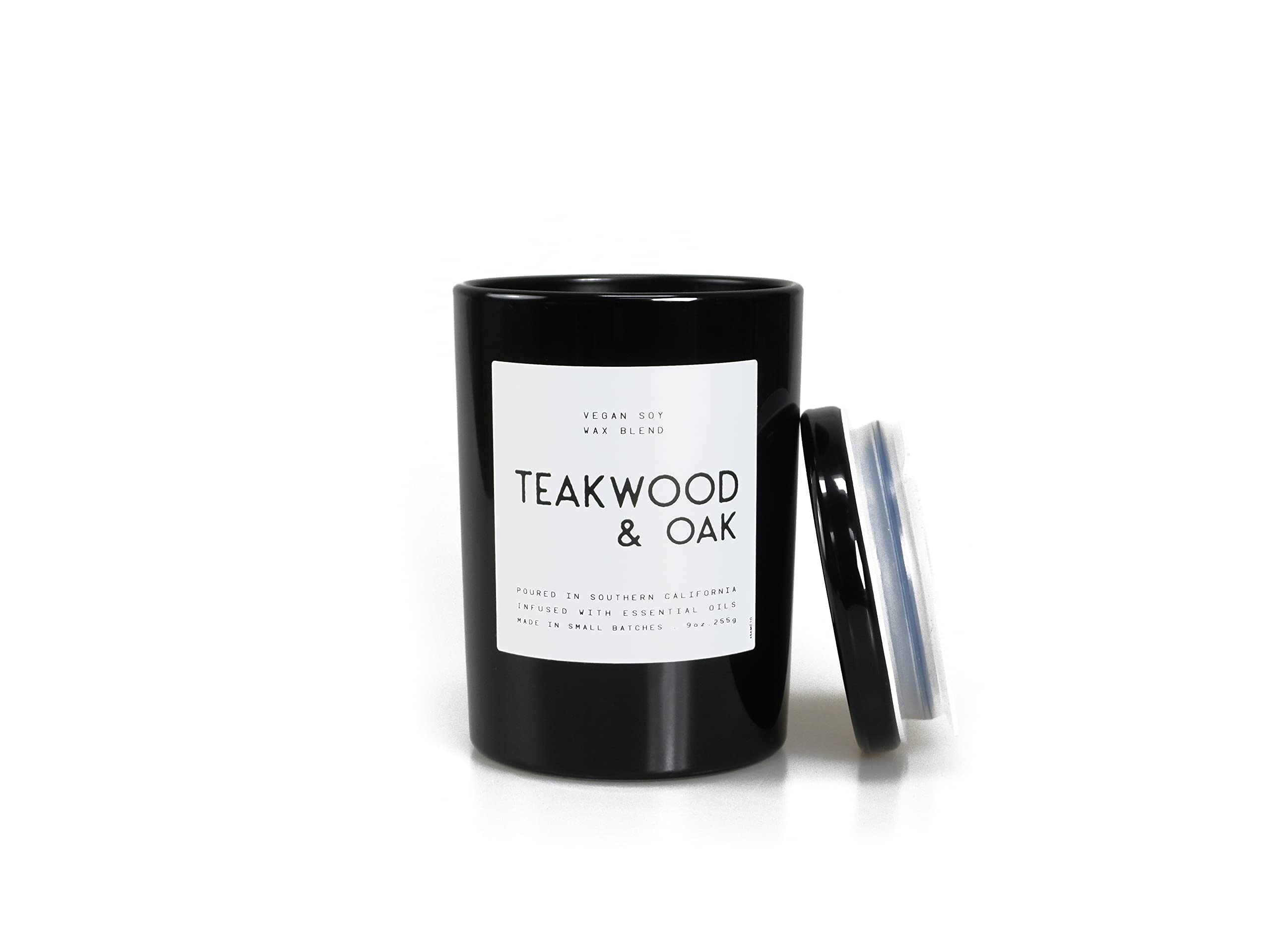 Leoben Co | Masculine Aromas | Small Batch | Soy Wax | 40 Hours | Scented Mens Candles with Natural Essential Oils | Vegan (Teakwood & Oak)