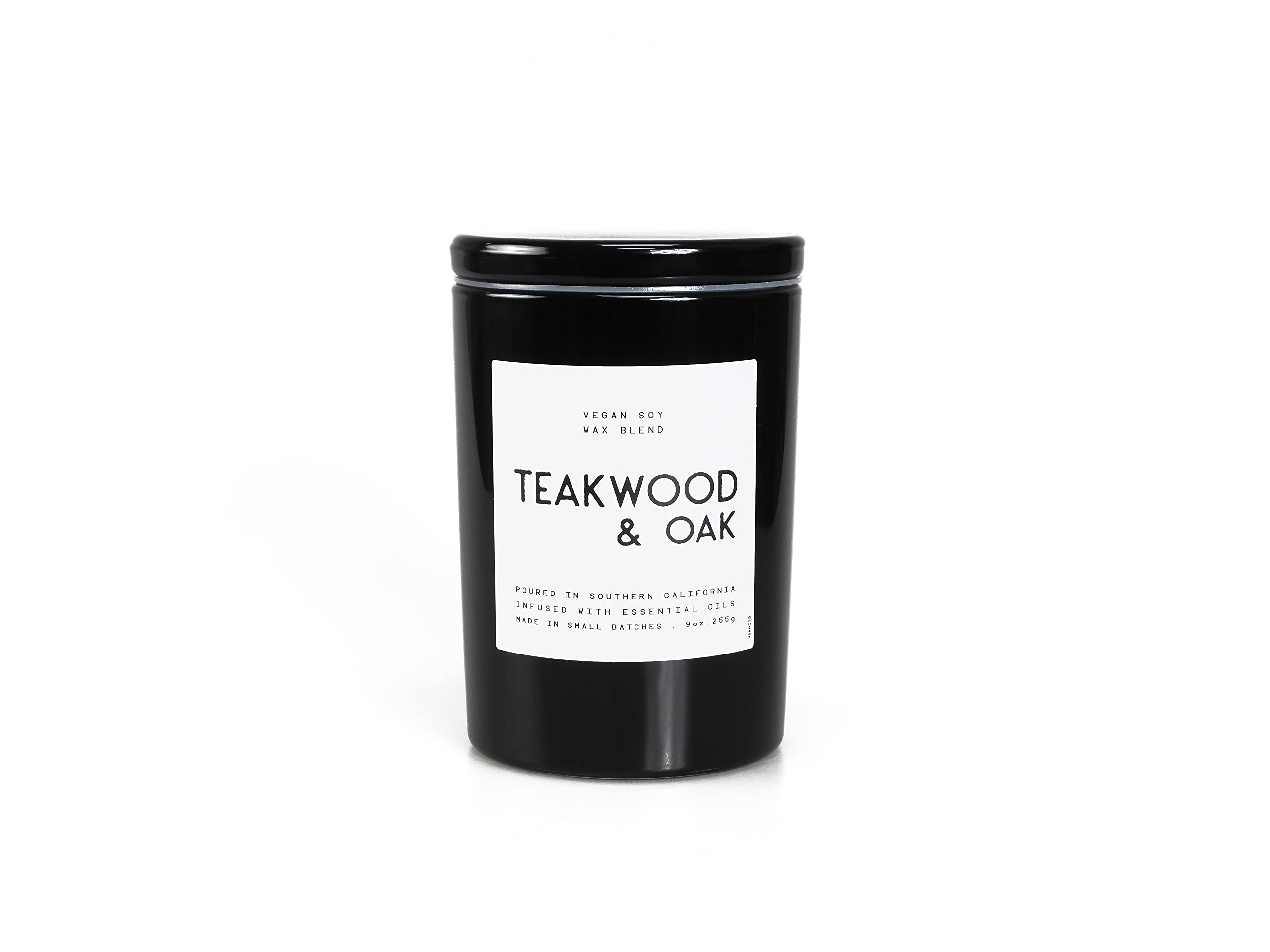 Leoben Co | Masculine Aromas | Small Batch | Soy Wax | 40 Hours | Scented Mens Candles with Natural Essential Oils | Vegan (Teakwood & Oak)