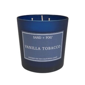 Sand + Fog Scented Candles - Vanilla Tobacco - Additional Scents and Sizes - 3 Wicks 100% Cotton Lead-Free - Luxury Air Freshening Jar Candles - Perfect Home Decor - 21 oz