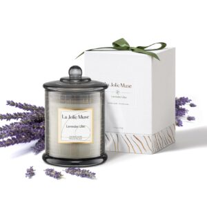 LA Jolie Muse Lavender Candle, Lavender Lilac Scented Candles, Luxury Candles Gift with Gift Box, Relaxing Aromatherapy Candle, Birthday Gifts for Women