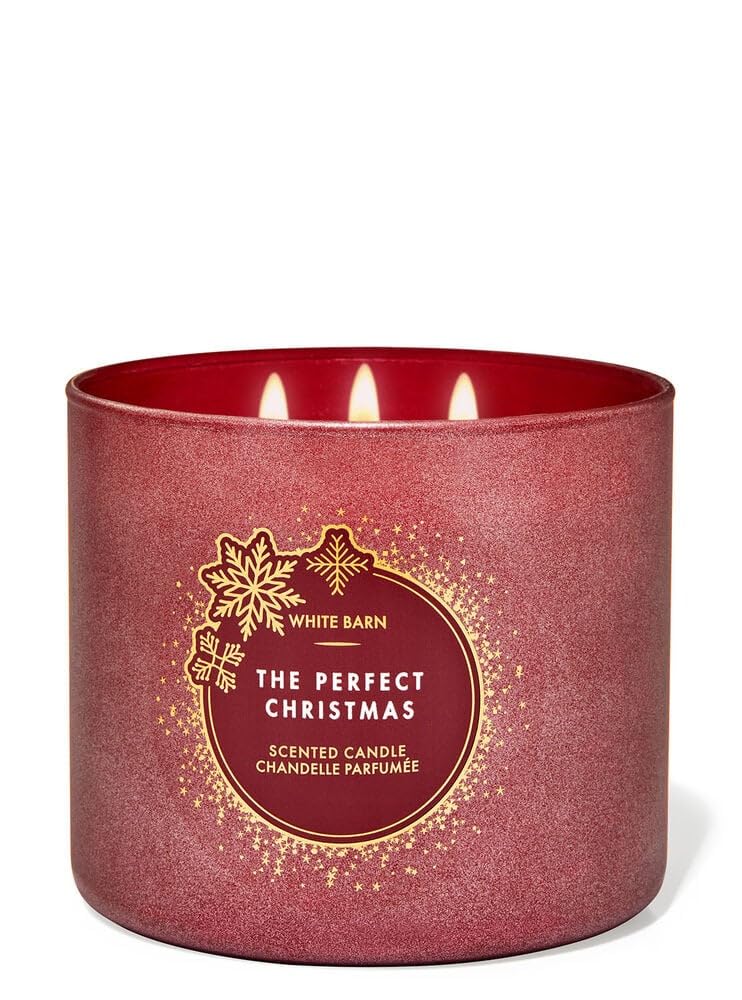 Bath & Body Works, White Barn The Perfect Christmas 3-Wick Candle w/Essential Oils - 14.5 oz -(The Perfect Christmas) Label Artwork Varies