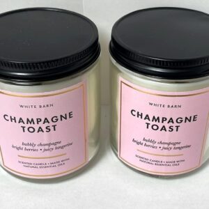 White Barn - Bath & Body Works - Champagne Toast - Single Wick Scented Candle with Essential Oils 7 oz / 198 g Each Pack of 2