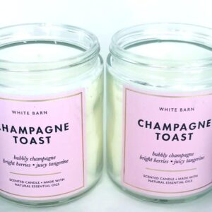 White Barn - Bath & Body Works - Champagne Toast - Single Wick Scented Candle with Essential Oils 7 oz / 198 g Each Pack of 2