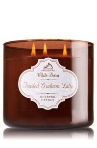 white barn 3 wick candle toasted graham latte by white barn