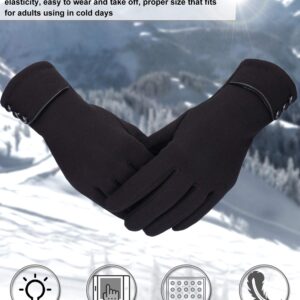 Patelai 3 Pairs Womens Gloves Winter Touchscreen Texting Phone Windproof Gloves Fleece Lined Cold Weather Warm Gloves (Black, Gray, Khaki)