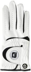 footjoy junior golf glove, white medium, worn on right hand