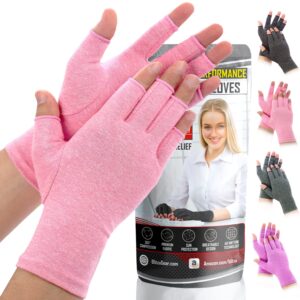 blitzu massage gloves for hands copper hands arthritis gloves women carpel tunnel relief half finger gloves fingerless gloves for women compression gloves for arthritis for women pink m