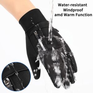 Weitars Winter Gloves Waterproof Thermal Sport Glove for Men and Women for Running Cycling Driving Hiking, Snug Fit Warm Glove for Work (M)