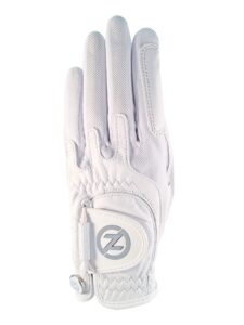 zero friction ladies cabretta elite golf glove, left hand, white, one size