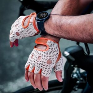 Kango Fitness Real Soft Leather Mesh Net Fingerless Driving Weight Training Cycling Wheelchair Gloves W-1037 (XX-Large)