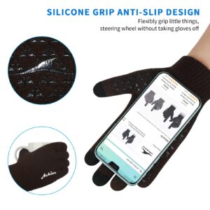 Achiou Winter Gloves for Men Women, Touch Screen Texting Warm Gloves with Thermal Soft Knit Lining,Elastic Cuff