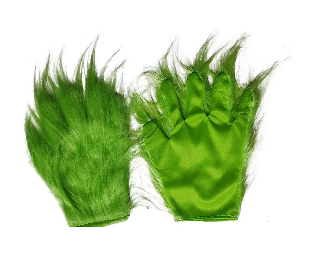 WPOYM Green Fluffy Plush Gloves. Christmas Monster Gloves. Halloween Cosplay Costume Accessories. Adult Child Christmas Cosplay Gloves(Gloves version)