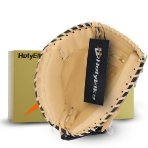 Baseball Glove,Baseball Softball Mitt for Kid Youth Adult,Baseball Right Hand/Left Hand Gloves,Infield Outfield Mitts (Khaki Left Hand Throw, 33 inch)