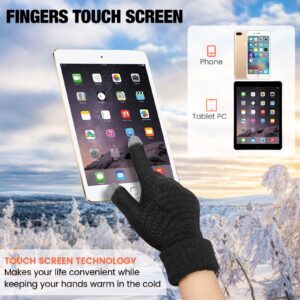 SATINIOR 6 Pair Women Touch Screen Winter Gloves Fleece Lined Knit Mitten for Woman Girl (Gray, Black, Apricot), One Size