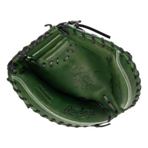 Rawlings | Heart of The Hide Baseball Catcher's Mitt | Right Hand Throw | 34" - 1 Pc. Solid Web | Military Green