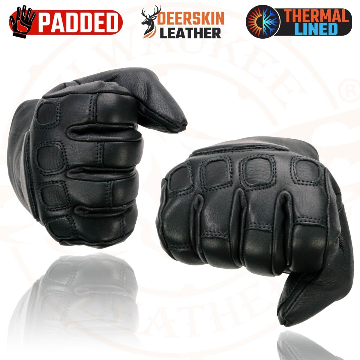 Milwaukee Leather Men's USA Deerskin Gauntlet Motorcycle Hand Gloves - 4X-Large