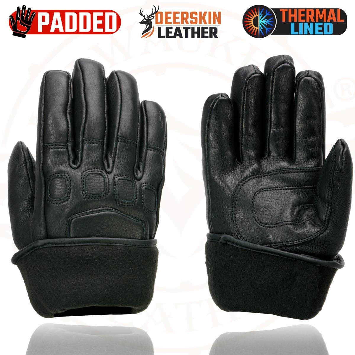 Milwaukee Leather Men's USA Deerskin Gauntlet Motorcycle Hand Gloves - 4X-Large