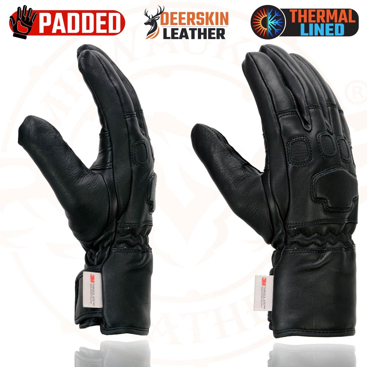 Milwaukee Leather Men's USA Deerskin Gauntlet Motorcycle Hand Gloves - 4X-Large