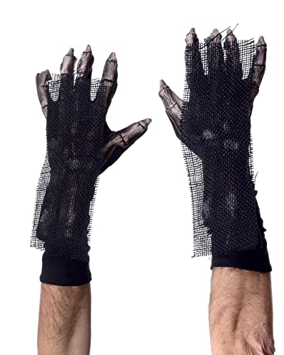 Zagone Studios Survivor Skeleton Grim Reaper Gloves, Rotting Zombie Bone Hands