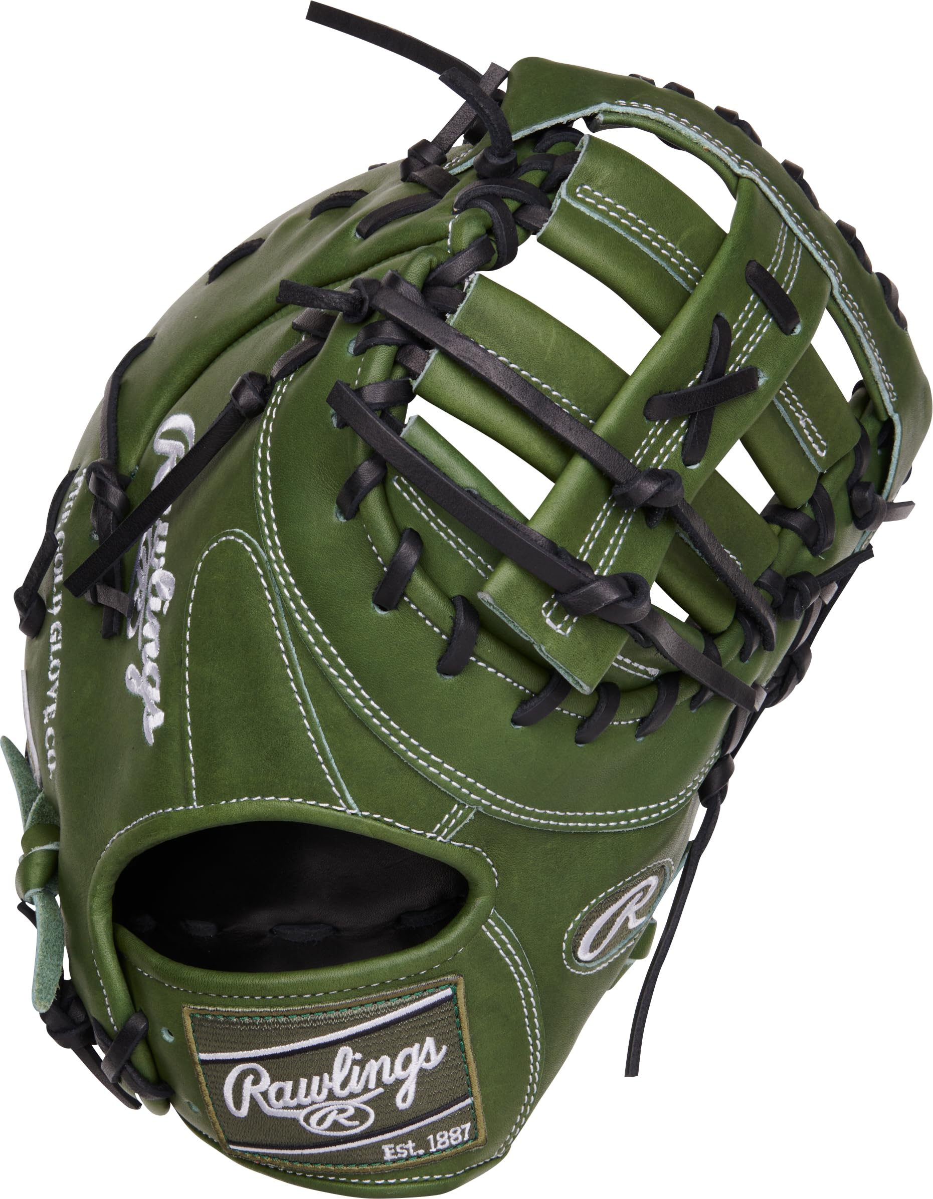 Rawlings | Heart of The Hide Baseball First Base Mitt | Right Hand Throw | 13" - SPDB Web | Military Green