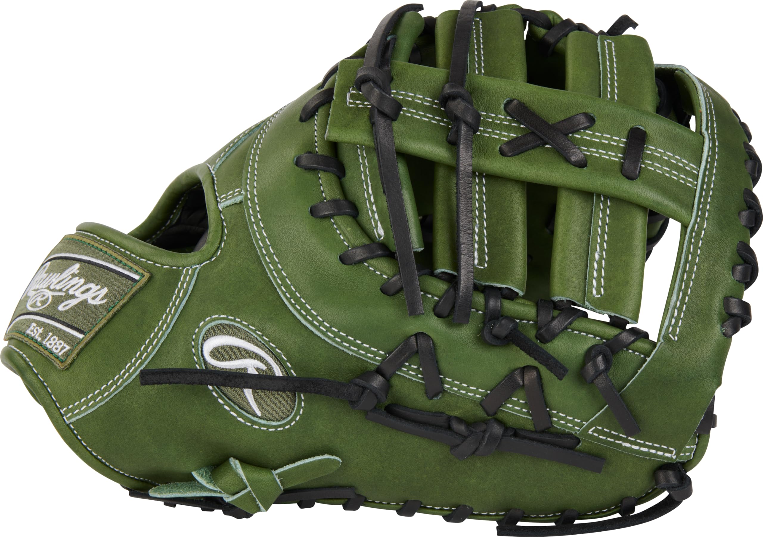 Rawlings | Heart of The Hide Baseball First Base Mitt | Right Hand Throw | 13" - SPDB Web | Military Green