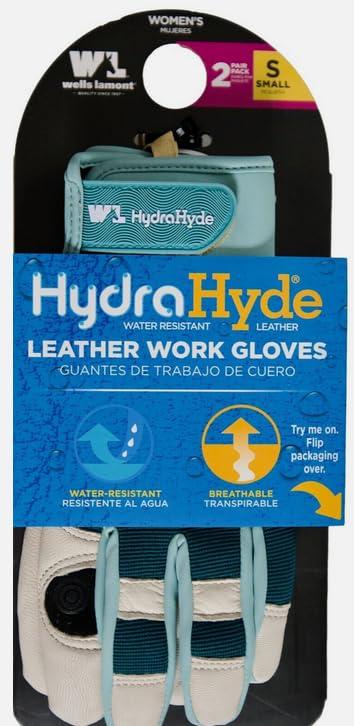 Generic Women's Small Teal and Purple Water-Resistant HydraHyde Leather Gardening Gloves