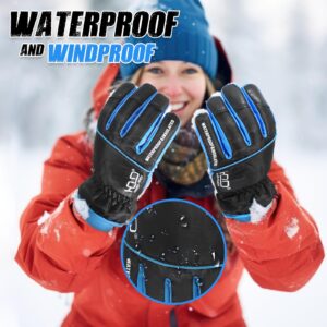 HANDLANDY Insulated Work Gloves Waterproof for Men Women, 3M Thinsulate Ski Gloves Winter Cold Weather Work Gloves Touchscreen (Medium, Black)