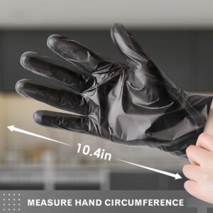 Teivio Disposable Gloves, 200 Pcs Plastic Gloves for Kitchen Cooking Cleaning Food Handling, Black