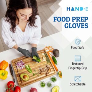 Hand-E Touch Disposable Gray Nitrile Gloves Small 100 Count - Latex Free Medical Exam Gloves, Powder Free Food Safe Cooking Gloves