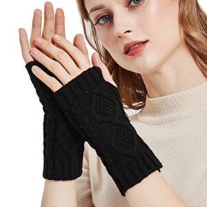 Novawo Women's Hand Crochet Winter Warm Fingerless Arm Warmers Gloves