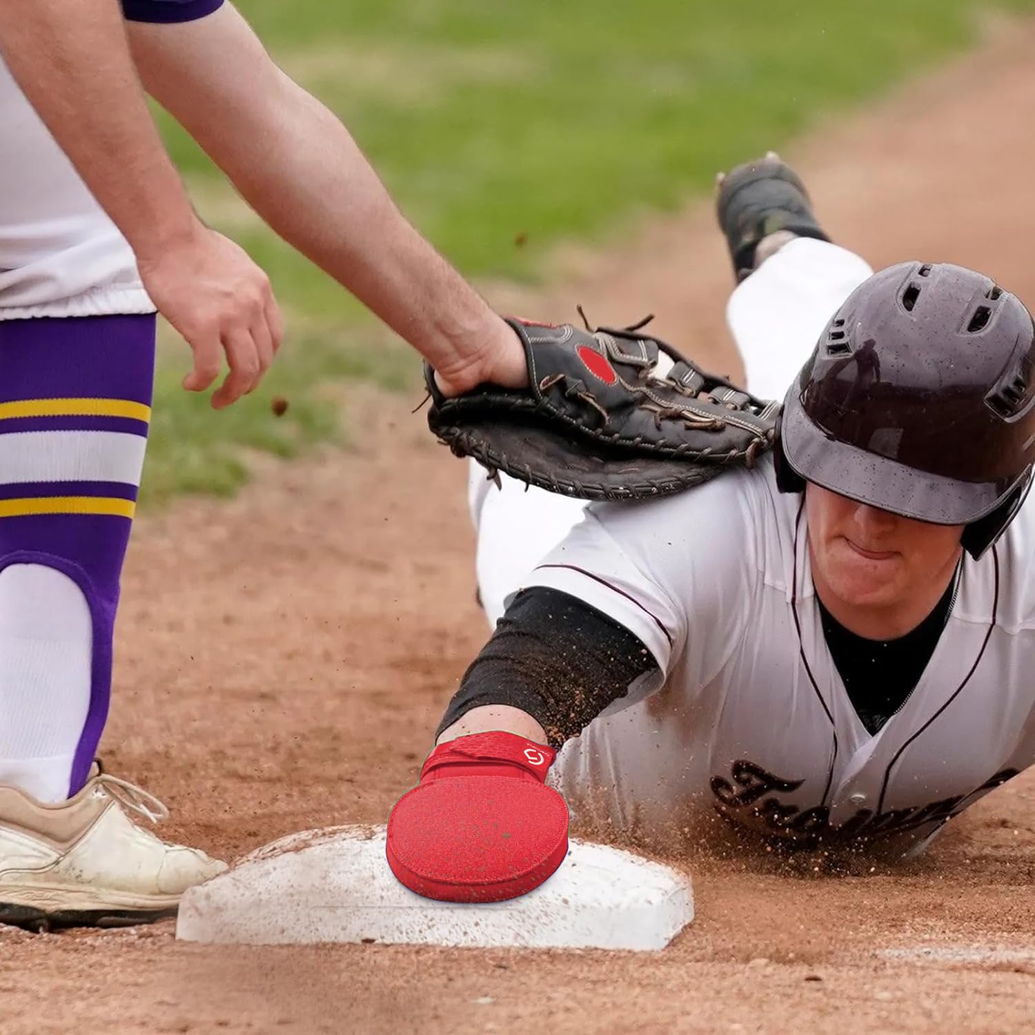 Gracfulcub Sliding Mitt, Baseball Sliding Mitt, Sliding Glove Baseball Softball Guard, Ergonomic Design Baseball Sliding Mitt Protect Fingers for Base Running (Red, Right Hand Wear)