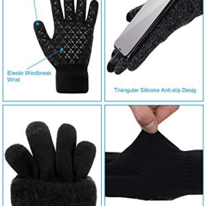 SATINIOR 6 Pieces Ear Warmer Headband Warmer Face Mask Fleece Neck Gaiter Touch Screen Winter Knit Gloves for Men and Women