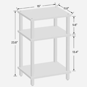 TUTOTAK End Table, Side Table, Nightstand, 3-Tier Storage Shelf, Sofa Table for Small Space, Living Room, Bed Room TB01BW049