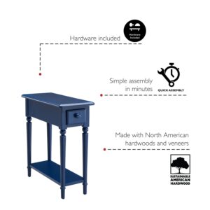 Leick Home Coastal Narrow Side Table, Navy Blue