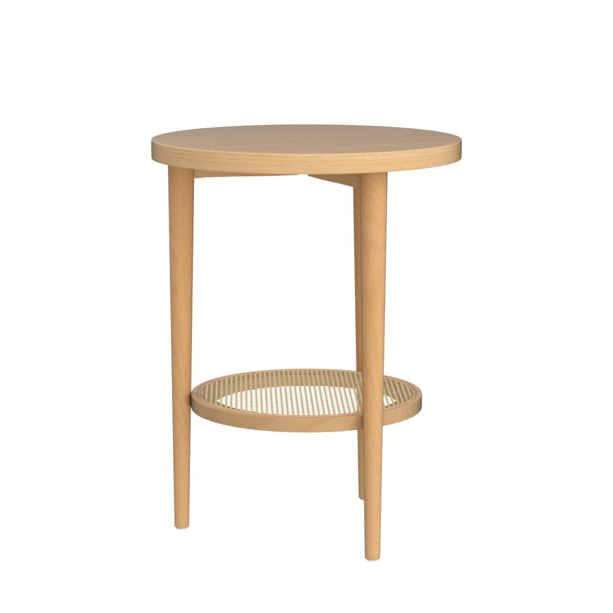 Nathan James Sonia Round Modern Side Accent or End Living Bedroom and Nursery Room, 1 Table, Light Brown Wood