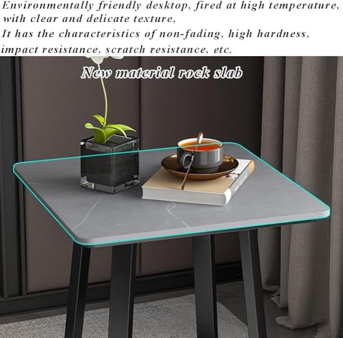 HOBIBA Office end Table Balcony Bedside Table Living Room Tables Side Table Small Coffee Table Sofa Side Cabinet Metal Frame Cross-Stable Hotel (Size:40x40x55cm,Color:Whitea)