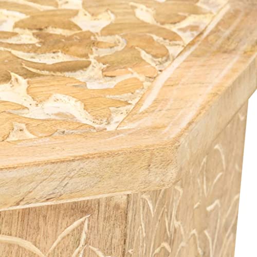 QJBSAVVA Side Table Ø18.9 Solid Mango Wood,Large Space Dresser Entry Tables Narrow end Table Couch Table Suitable for Home, Office, Bedroom, Meeting Room