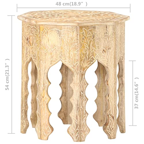 QJBSAVVA Side Table Ø18.9 Solid Mango Wood,Large Space Dresser Entry Tables Narrow end Table Couch Table Suitable for Home, Office, Bedroom, Meeting Room