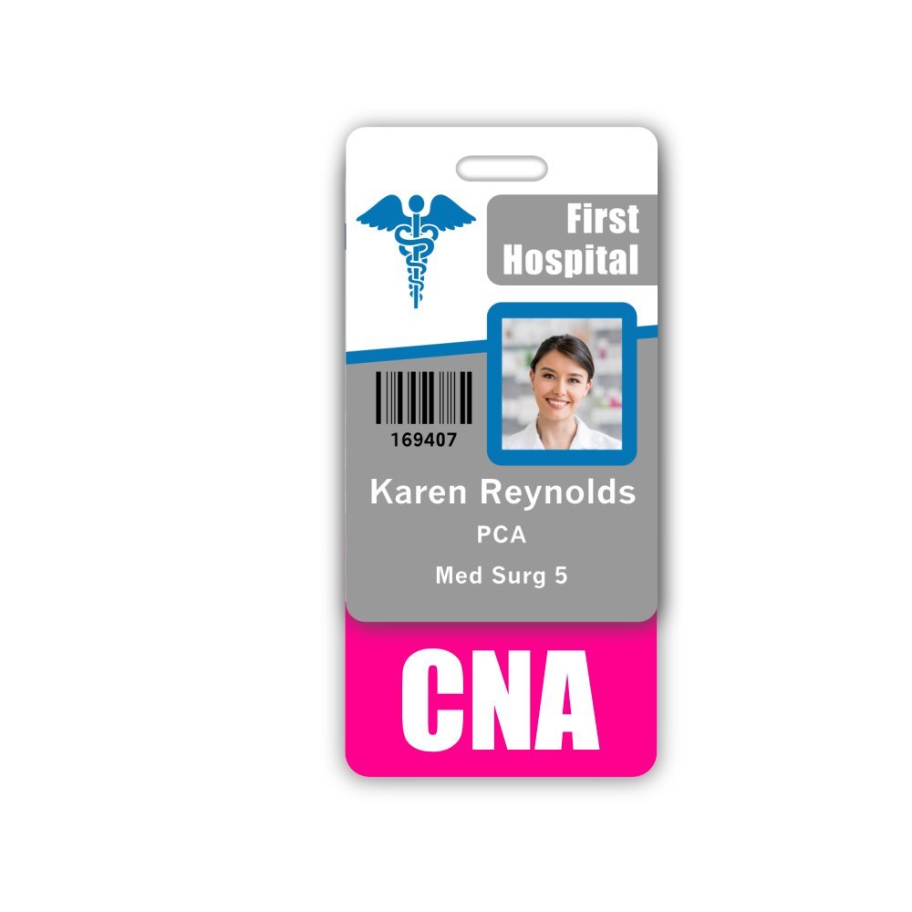 CNA Badge Buddy Vertical w/Height & Weight Conversion Charts (Pink)