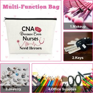 CNA Gift Certified Nurse Assistant Makeup Bag 2 Pieces Graduation Gift CNA Certified Nurses Day Gift Appreciation Gift Nursing School Medical Student Gift Retirement Gift Nursing Gifts for Coworkers