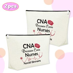 CNA Gift Certified Nurse Assistant Makeup Bag 2 Pieces Graduation Gift CNA Certified Nurses Day Gift Appreciation Gift Nursing School Medical Student Gift Retirement Gift Nursing Gifts for Coworkers