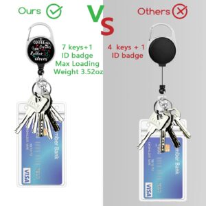 Funny Nurse Badge Holder with Retractable Reel, Cute Id Card Badge Case with Carabiner Clip Heavy Duty, Vertical Card Name Tag Badge Protector Cover for Work Office Nurse Teacher Women Student Gifts