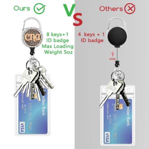 Id Badge Holder with Breakaway Lanyard, Positive Badge Holder with Reel Retractable Detachable Name Card Tag Vertical ID Protector Badge Reel for Nurse Doctor Office Employees Women(CNA)