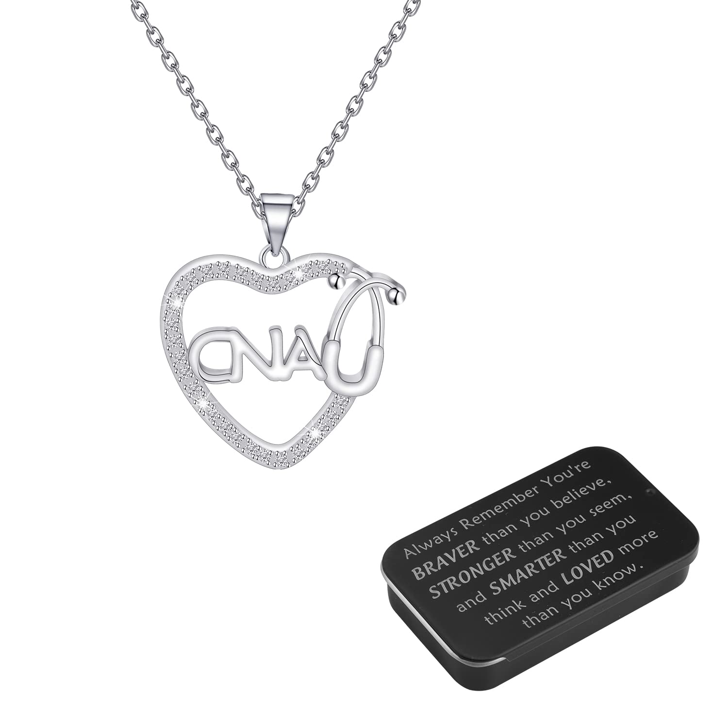 BNQL CNA Necklace Certified Nurse Assistant Gifts CNA Nurses Jewelry Inspirational Gifts New CNA Graduation Gifts (CNA Necklace)