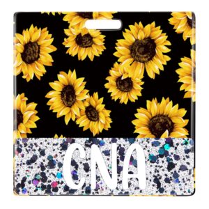 plifal cna certified nurse aid badge buddy card holder nursing accessories sunflower horizontal id name identification tags nurse work