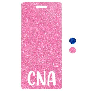 Plifal CNA Badge Buddy Card Nurse Nursing Accessories Glitter Vertical Badge Identification Tags